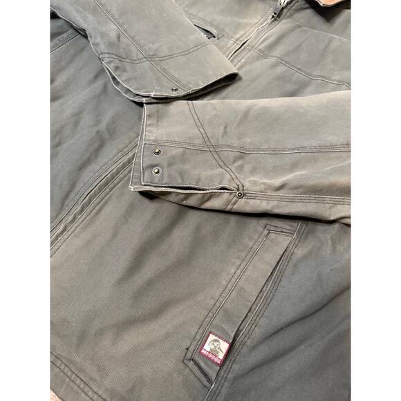 Dri-Duck Barn Jacket green canvan  & brown leather collar size XXL - Picture 6 of 11